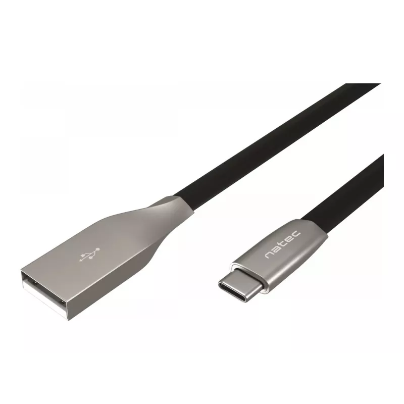 NATEC kabel USB-C/A 2.0 1m prati 1m zwart metaal