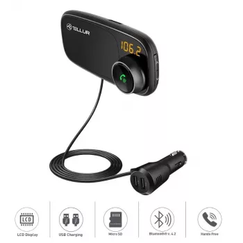 Magnetische telefoonhouder Tellur FMT-B6 zwart — verstelbare hoek, compatibel met smartphones