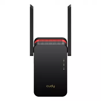 Wi-Fi-signaalversterker Cudy RE3000 2400–5000 MHz, 802.11ax/ac/n/g/b/a, Ethernet 100 Mbps, externe antenne, zwart/rood