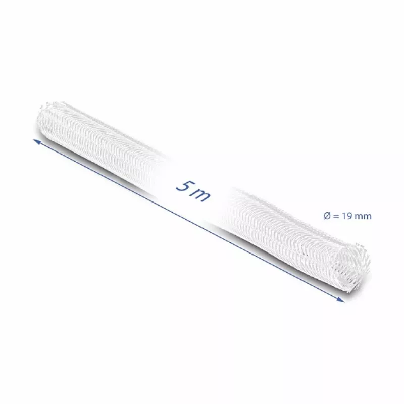 Gevlochten kous DeLOCK 20810 5 m x 19 mm wit