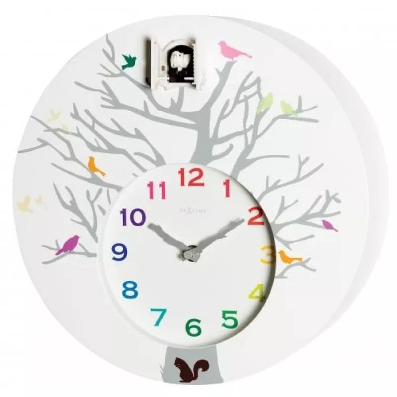 NeXtime koekoeksklok 2998wi Cuckoo Round, 30x10 cm, wand, wit