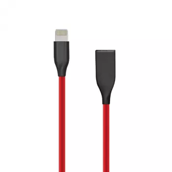 Siliconen kabel USB-Lightning, 2 m (rood)