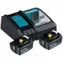 Makita DC18RC - oplader + accu 2 x - Li-Ion - 5 Ah - 90 Wh - 1 x accu laden (197570-9)