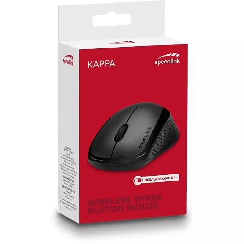 Muis SPEEDLINK KAPPA Office voor rechtshandigen RF draadloos optisch 1600 DPI