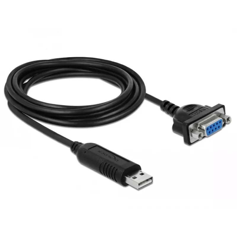 Seriële kabel DeLOCK 66281 zwart 1,8 m RS-232 USB Type-A