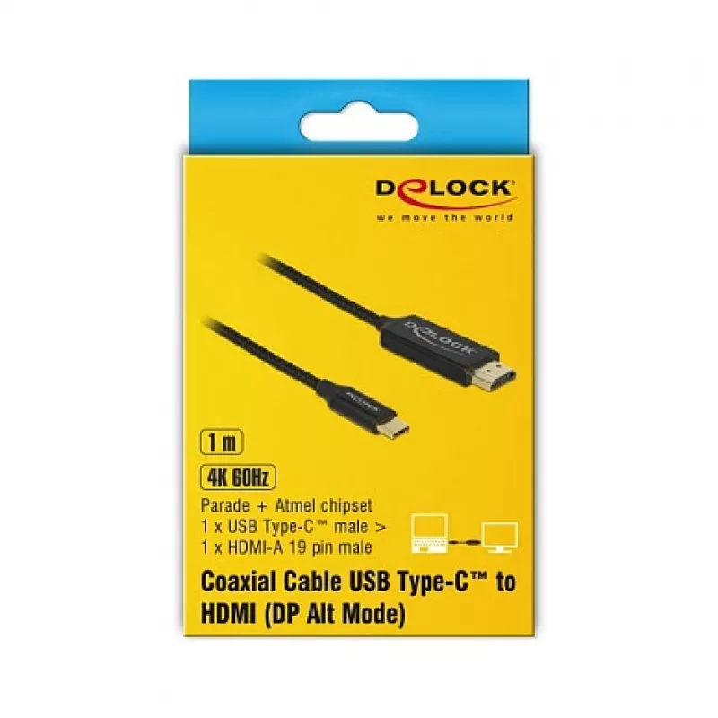 Videokabeladapter DeLOCK 84904 USB Type-C naar HDMI 1m zwart