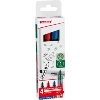 Whiteboardmarker-set Edding 361, gesorteerde kleuren, 1,0 mm punt, 4-pack