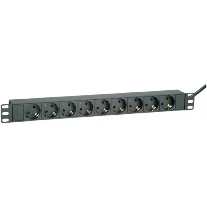 Stroomverdeler ROLINE 19.07.1621 2 m 9 AC-uitgangen binnen zwart