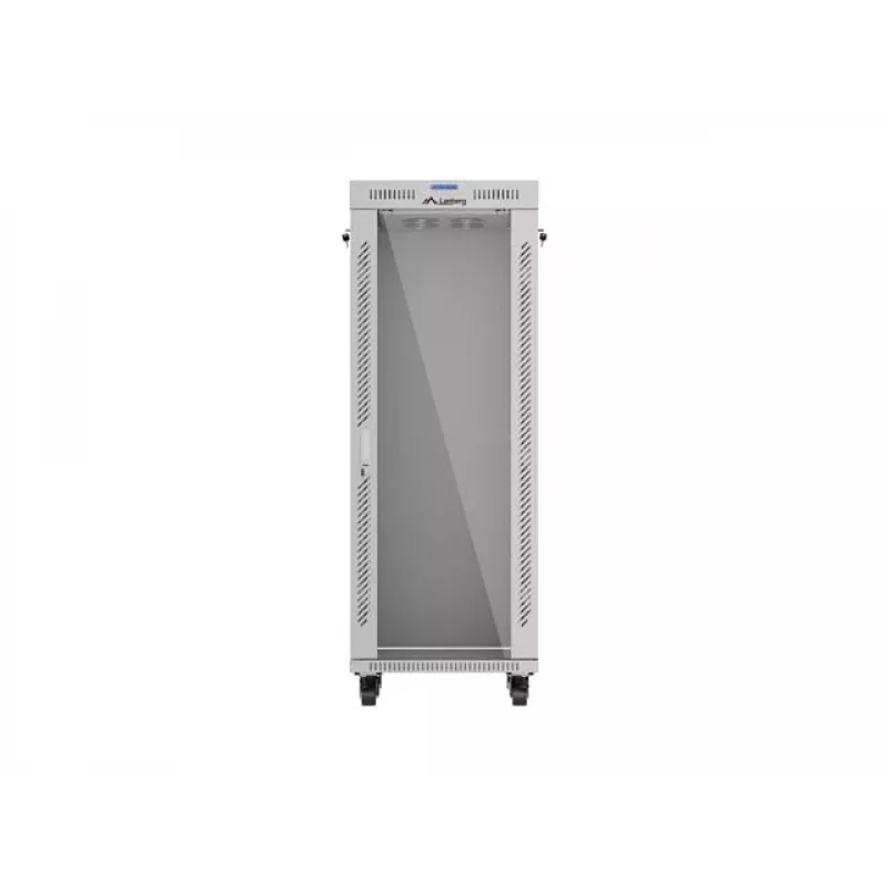 LANBERG 19 inch 32U staande serverrackkast 600×600 mm grijs met geperforeerde deuren en LCD (flat pack)