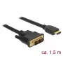 Videokabel-adapter DeLOCK 85583 1,5 m DVI-D HDMI Type-A zwart