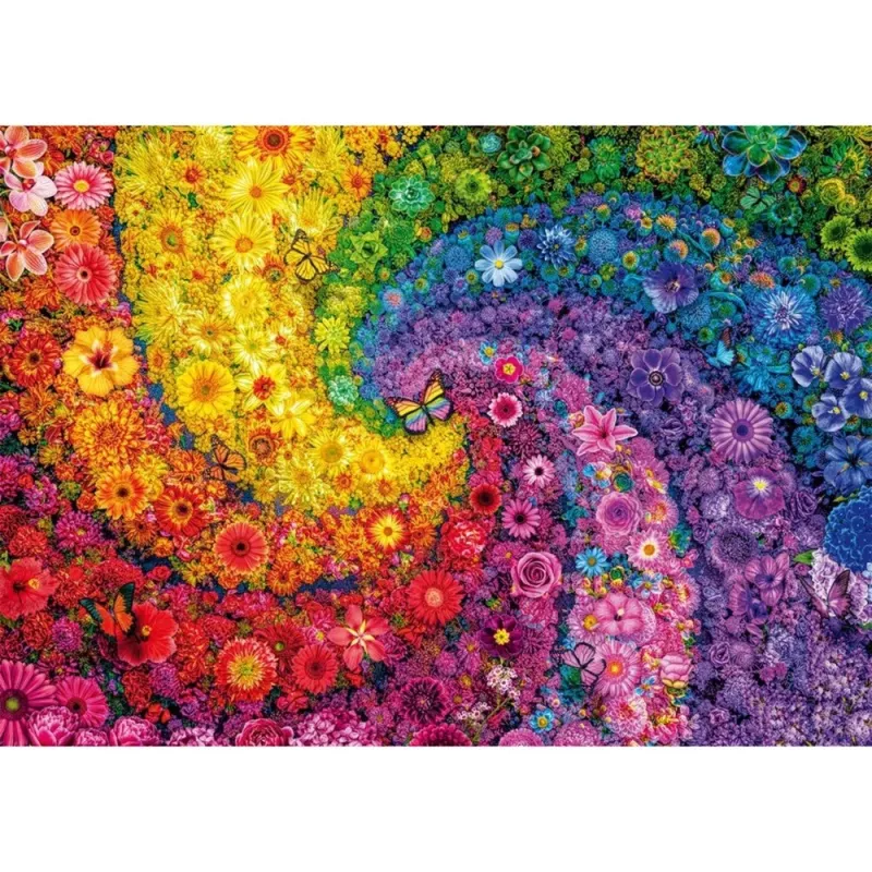 Farbenwirbel-Blüten, puzzel 2000 stukjes
