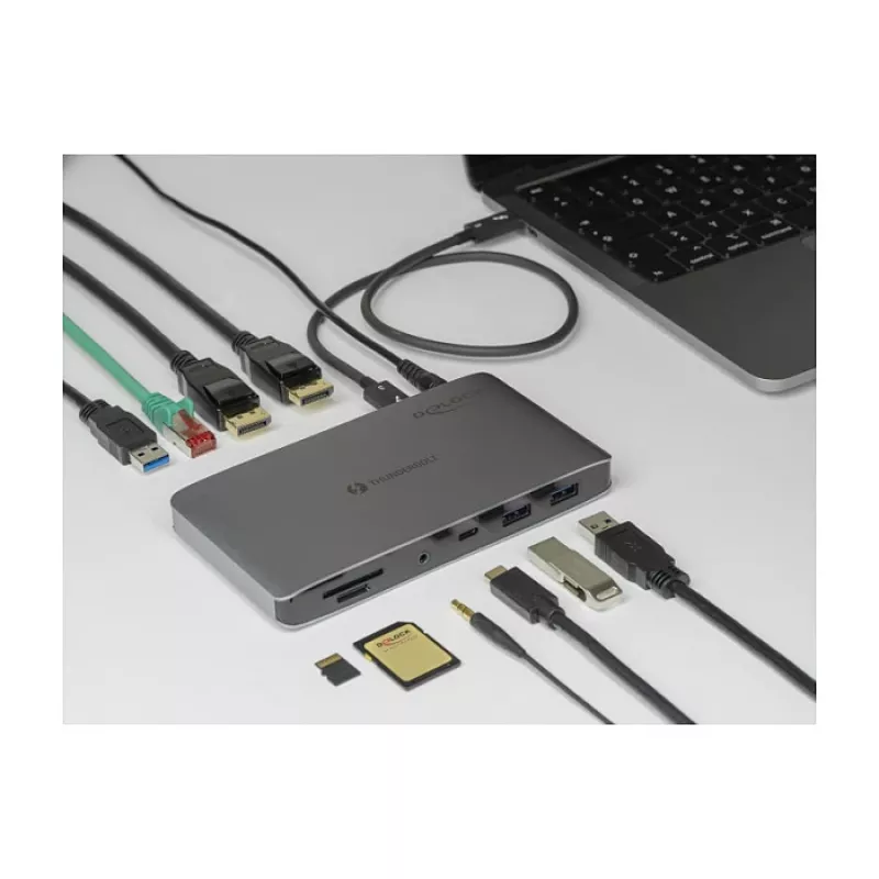 Dockingstation DeLOCK Thunderbolt 3 8K Dual DisplayPort USB LAN SD Audio PD 3.0