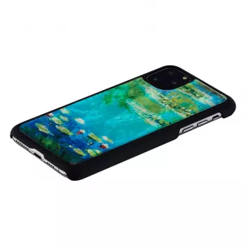 Telefoonhoesje iKins voor iPhone 11 Pro Max – waterlelie-design, zwart