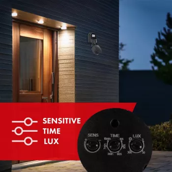 Bewegings- en schemersensor MACLEAN MCE25 B — bewegingsmelder met lichtsensor, wand-/plafondmontage