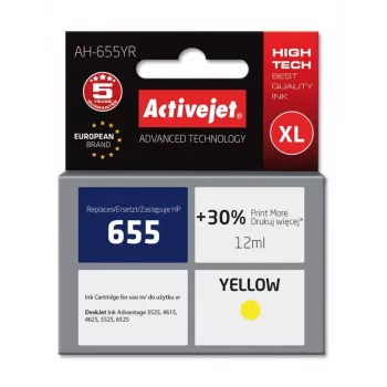 Activejet AH-655YR inkt (vervanging voor HP 655 CZ112AE; Premium; 12 ml; geel)