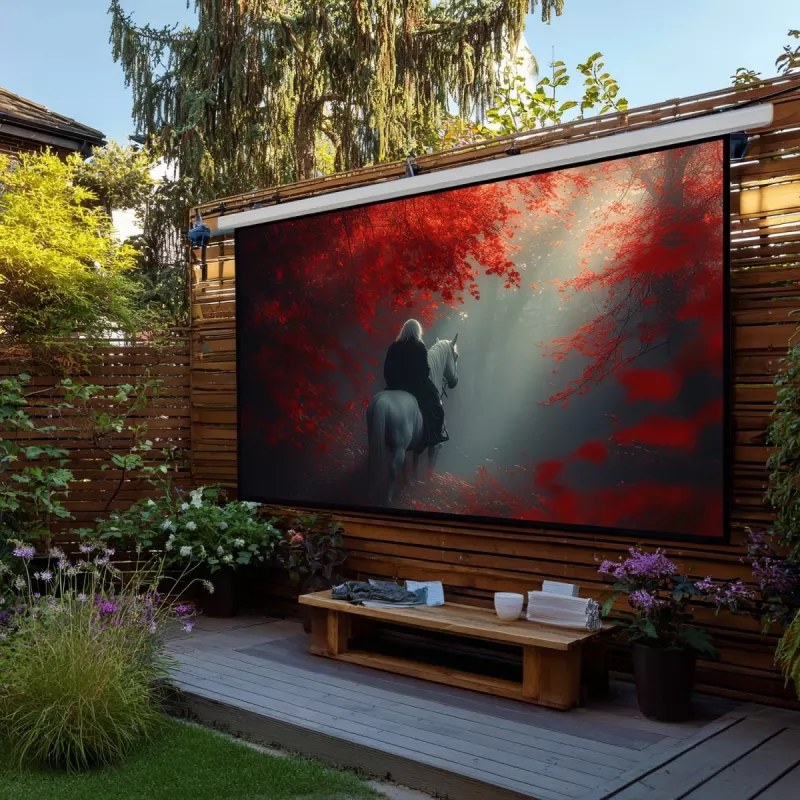 Maclean MC-561 elektrisch projectiescherm 135 300x168 cm 16:9 met wandbediening en afstandsbediening