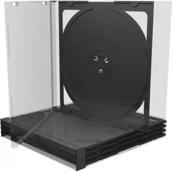 MediaRange BOX31-2 cd-/dvd-jewelcase voor 2 discs, zwart/transparant, 5 stuks