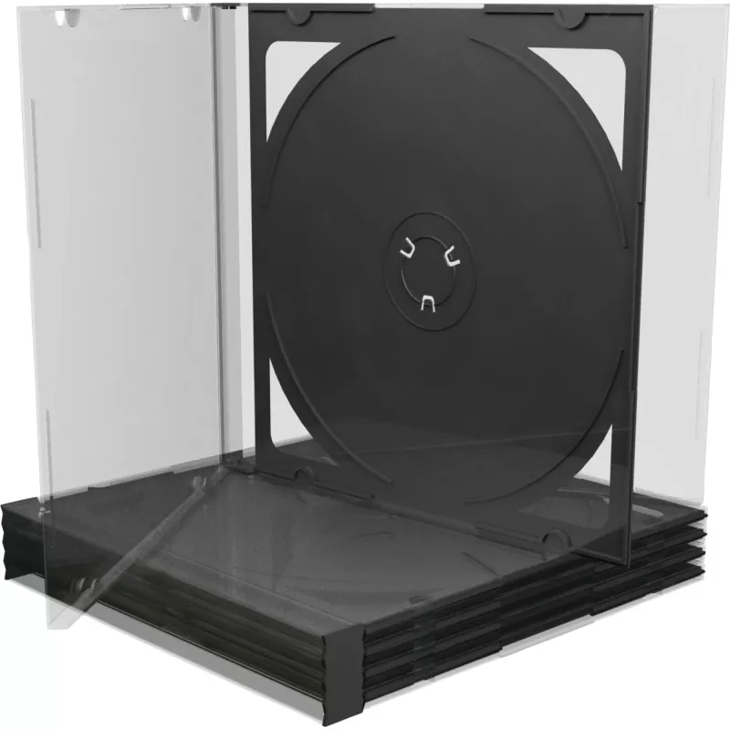 MediaRange BOX31-2 cd-/dvd-jewelcase voor 2 discs, zwart/transparant, 5 stuks