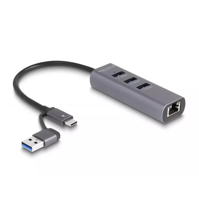 DeLOCK 64282 laptop-dockingstation & poortreplicator bekabeld USB 3.2 Gen 1 (3.1 Gen 1) Type-C grijs (64282)