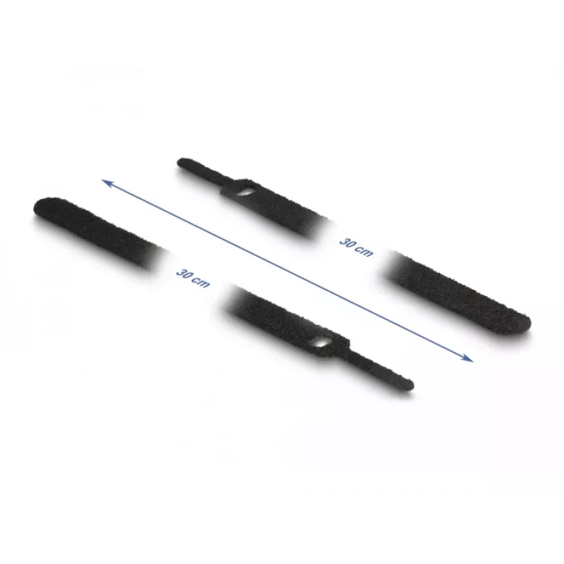 Klittenbandkabelbinder DeLOCK 19075 300x12mm zwart 10 stuks