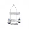 Doucherek RAYEN 2073 met zeepdispensers – wandgemonteerde douche-organizer met dubbele dispenser