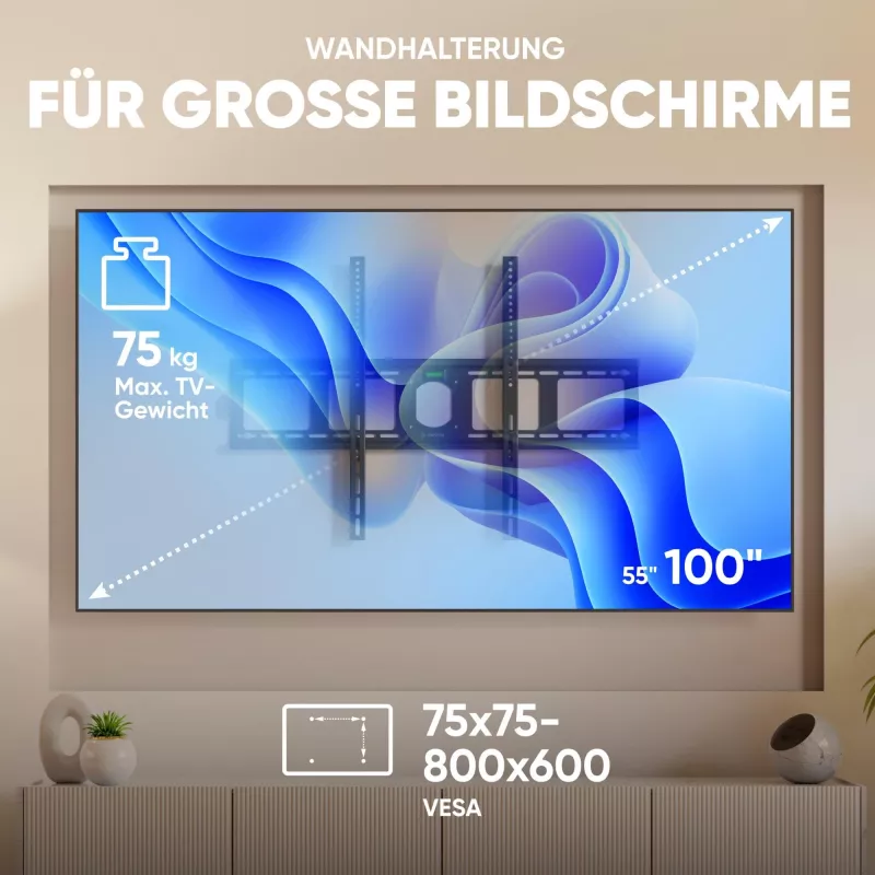 TV-accessoire wandbeugel/55-100/SCHWARZ UF4-B Onkron