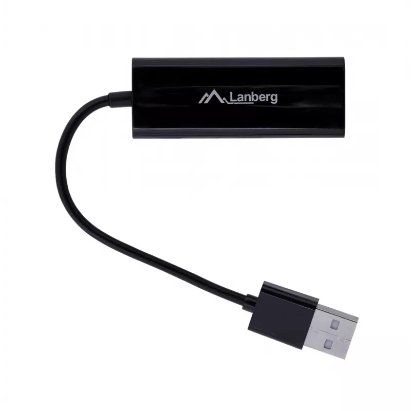Lanberg NC-0100-01 USB 2.0 naar RJ45 100 Mbit netwerkadapter, 0,15 m kabel
