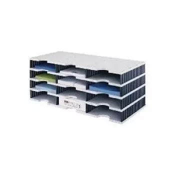 styro styrodoc trio - polystyreen - zwart - grijs - 12 lade(s) - 723 mm - 293 mm - 331 mm