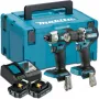 Accu-boorschroevendraaier en slagschroevendraaier combiset Makita DDF487 & DTD157 18V Li-Ion 2×2,0Ah (DLX2423AJ)