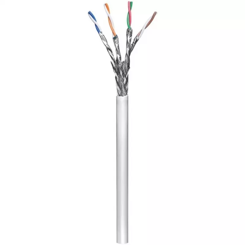 Wentronic Goobay CAT 6 netwerkkabel, S/FTP (PiMF), grijs, 305 m – CCA koper mix, AWG 23/1 (solid), PVC (95696)