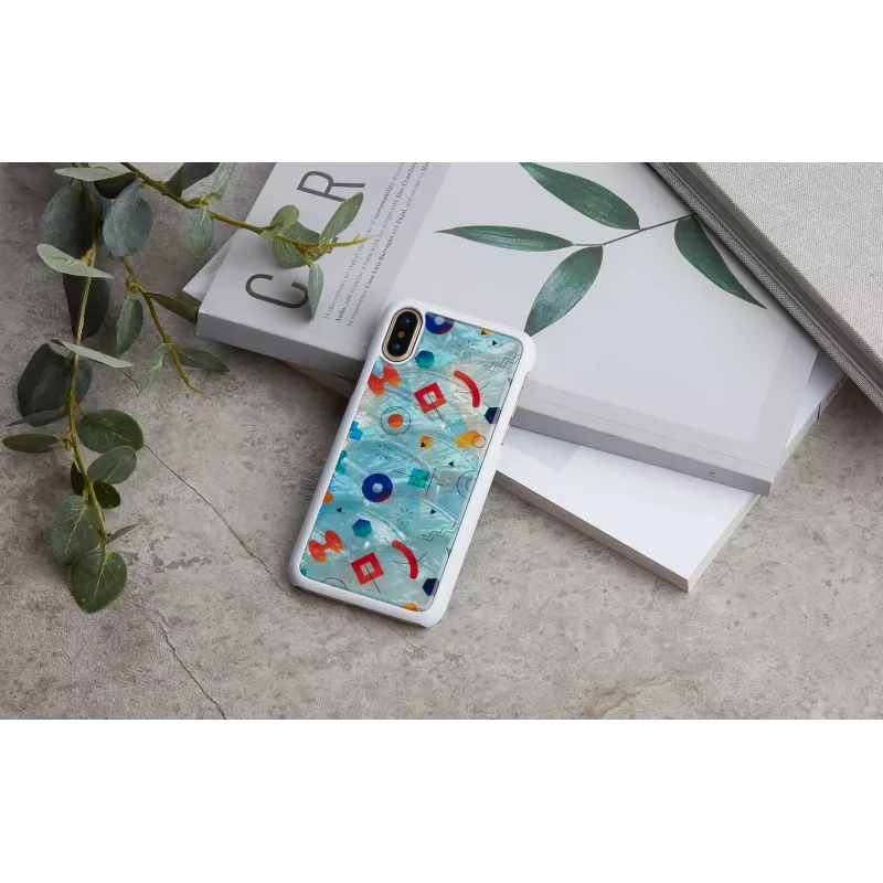 Smartphonehoesje iKins voor iPhone XS / iPhone X S – wit poppin rock beschermende achterkant