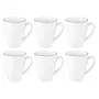 Set van 6 bekers met oor SELECT SELTMANN LIDO BLACK LINE – keramische drinkbekers, 6-delige set