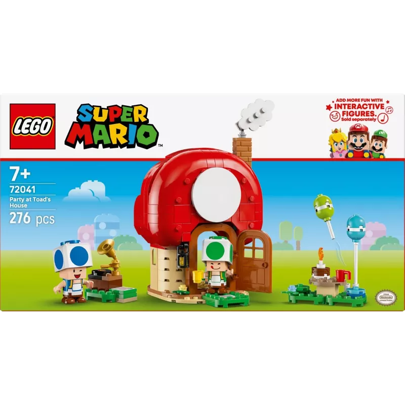 LEGO Super Mario feest in het Toad-huis set 72041 met interactieve speelfuncties