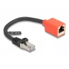 Netwerkkabel DeLOCK RJ45 apparaatbeschermingsadapter Cat.6A S/FTP 20 cm zwart rood