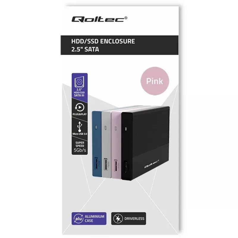Behuizing voor SSD HDD 2,5 inch, SATA, USB 3.0, 2 TB