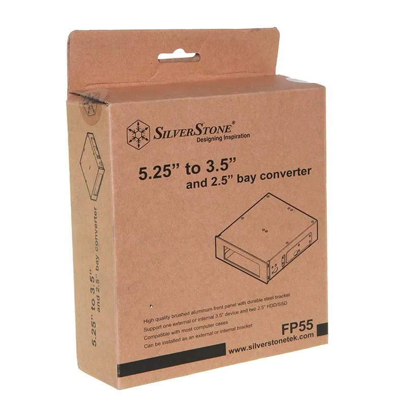 SilverStone FP55 - opslaginbouwadapter - 13,30cm (5,25) naar 3.5 / 2.5 - zwart