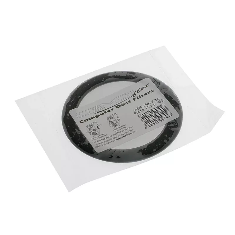 DEMCiflex stoffilter 80mm, rond - zwart/zwart