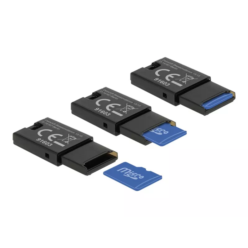 DeLOCK USB 2.0 kaartlezer zwart Micro SD MicroSDHC MicroSDXC 480 Mbit/s