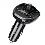 USAMS US-CC115 C21 fm-transmitter voor in de auto met dubbele USB-oplader, Bluetooth 5.0, 3,4 A, zwart