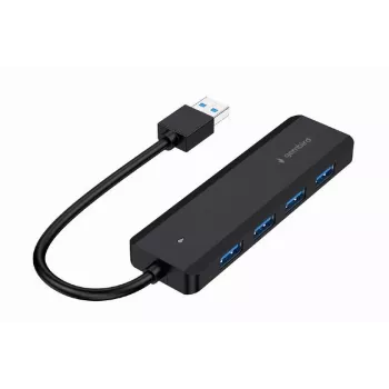 USB-hub Gembird 4-poorts USB 3.1 (Gen 1) — 4 poorten, USB 3.2 Gen 1 Type-A, 5V/2.1A, 109×30×10 mm, zwart