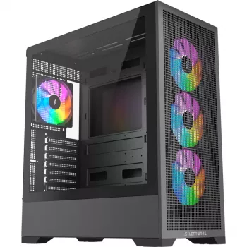 PC-behuizing Silentware Core 100 A-RGB zwart — model CORE100zwart, A-RGB-verlichting, midtower-formfactor