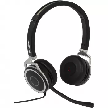 Bedrade dual-business-headset Plusonic 15.2P met USB- en 3,5-mm-aansluitingen, model 6208-15.2P