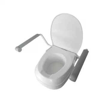 Verhoogd toiletframe Mobilex PLN001 met geïntegreerde handgrepen, polypropyleen, in hoogte verstelbaar 6–15 cm, max. belasting 120 kg