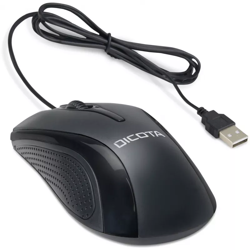 DICOTA - muis - ambidexter - laser - 3 knoppen - bedraad - USB - zwart (D32011)
