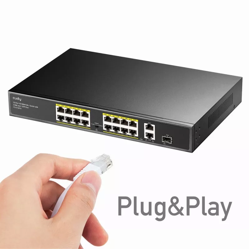 Cudy FS1018PS1 netwerk-switch 18 Fast Ethernet-poorten PoE