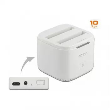 Dockingstation DeLOCK USB Type-C™ 3.2 voor 2 x 2,5-inch SATA-harde schijven/SSD's