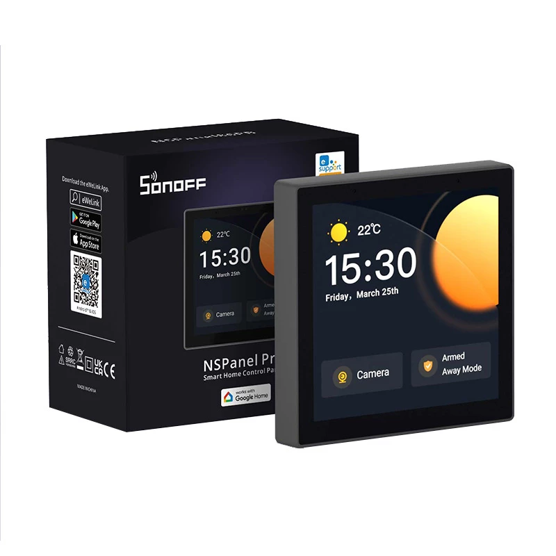 Wandgemonteerd smart bedieningspaneel Sonoff NSPanel Pro – Wi-Fi, Bluetooth, ZigBee-ondersteuning, model NSPanel86PB