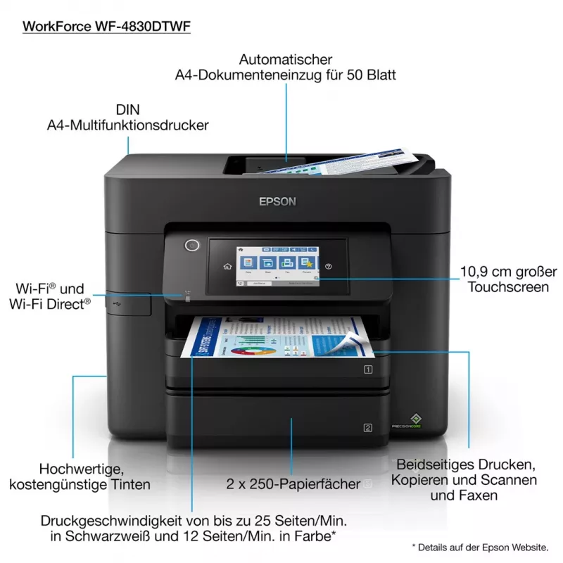 Epson WorkForce Pro WF-4830DTWF inkjet A4 4800 x 2400 DPI 36 ppm Wi-Fi
