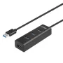 UNITEK Y-3089V01 interface-hub USB 3.2 Gen 1 (3.1 Gen 1) Type-A 5000 Mbit/s zwart