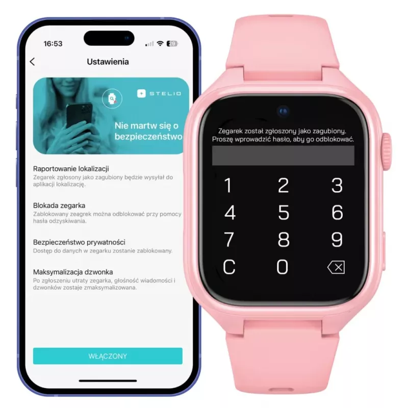 Smartwatch Stelio Junior Pro AI 4G ST-SWJ102-PK — kinder-4G-horloge, roze